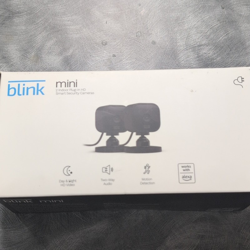 Blink Mini HD Indoor Wi-Fi IP Cameras 2-Pack Black, Alexa, Motion, 2-Way