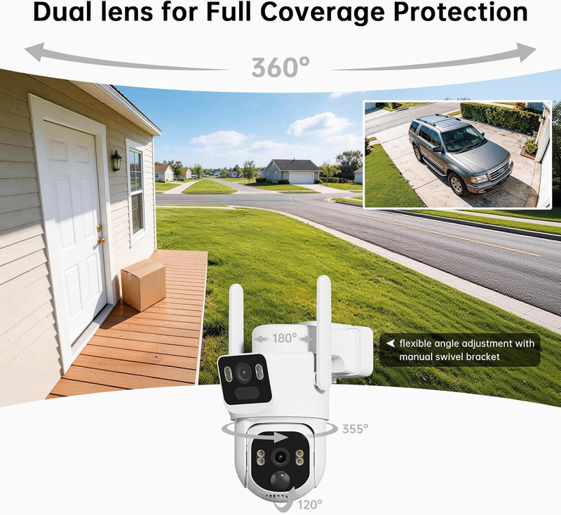 2K Dual Lens Wireless Solar Security Camera with Color Night Vision & Alerts gallery