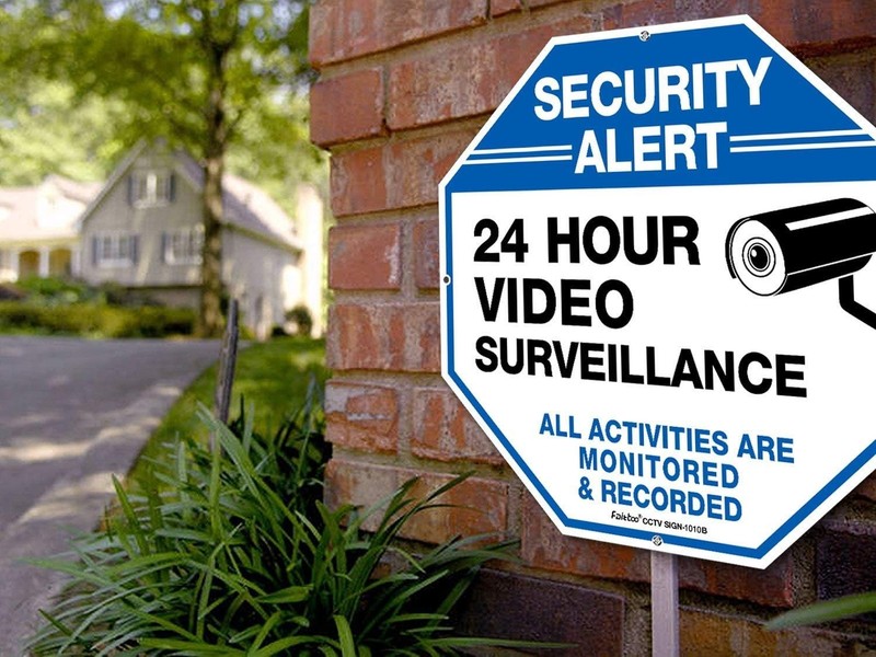 4 Pack"Security Alert - 24 Hour Video Surveillance, All Activities Monitored"... gallery