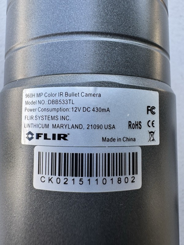 Flir DBB533TL 900TVL 960H EXmor MP Bullet 3.6mm 90ft Smart IR IP66 12V gallery