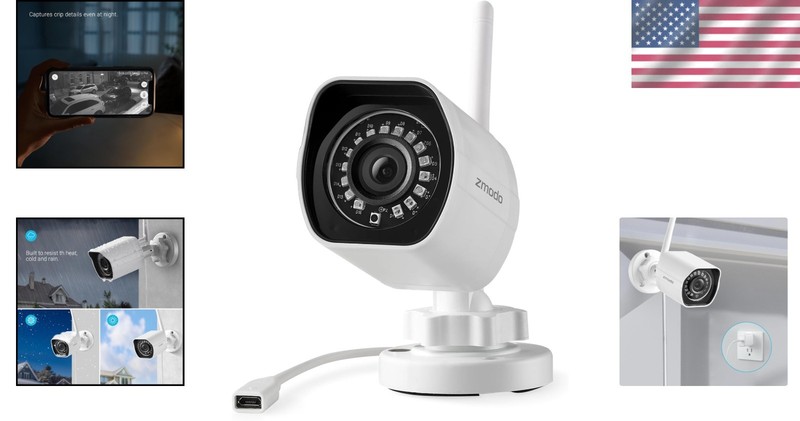 Weatherproof 1080P Outdoor Wireless Camera with Alexa Control & Night Vision gallery