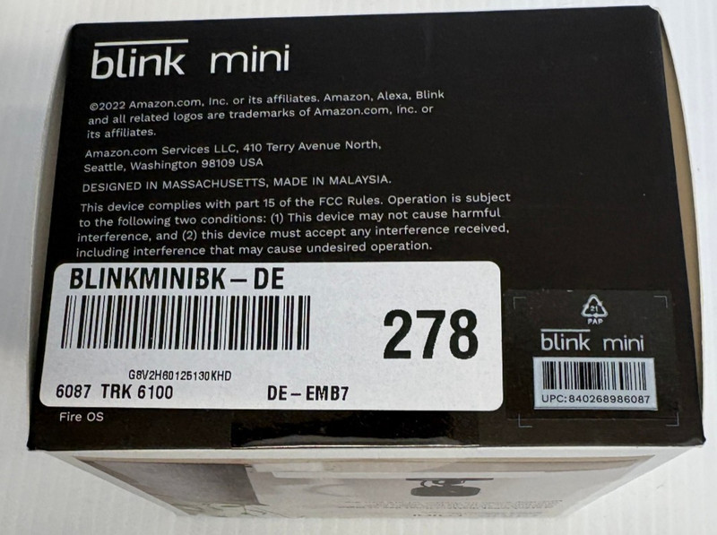 Blink Mini Pan-Tilt Rotating Indoor Plug-in Smart Security Camera, NEW/SEALED gallery