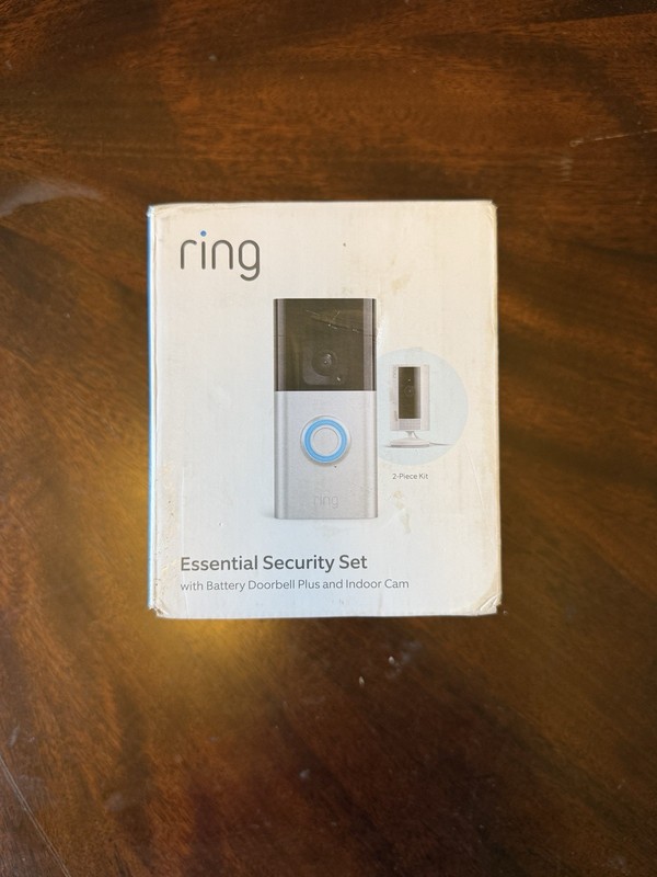 Ring Essential Security Set Doorbell Plus Indoor Cam 2 Piece Kit Open Box