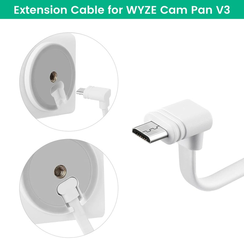 weishan 50ft Power Extension Cable Compatible with Wyze Cam Pan 50ft, White gallery