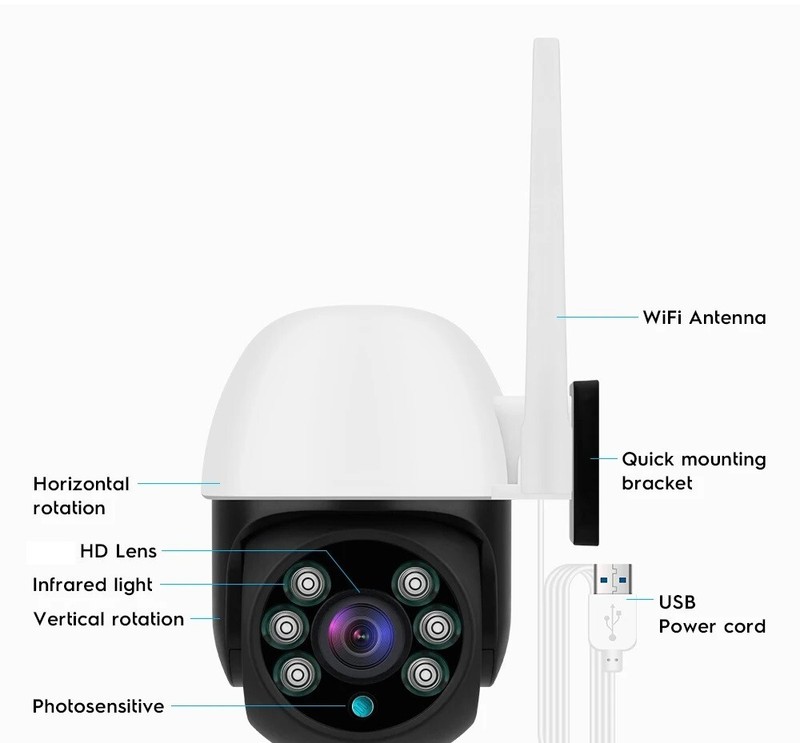 1.5" Outdoor Wifi Auto Tracking PTZ Camera 2MP/4MP 2way audio Color Night Vision gallery