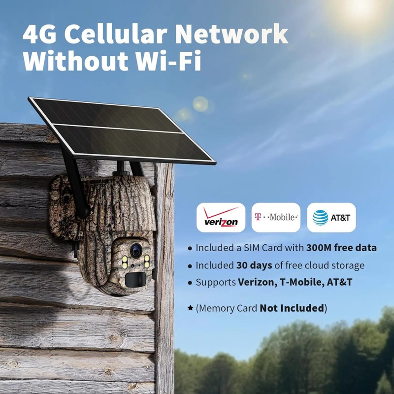 4G LTE Solar Trail Cameras Outdoor Wireless - No WiFi Needed Security Cameras, 2 gallery
