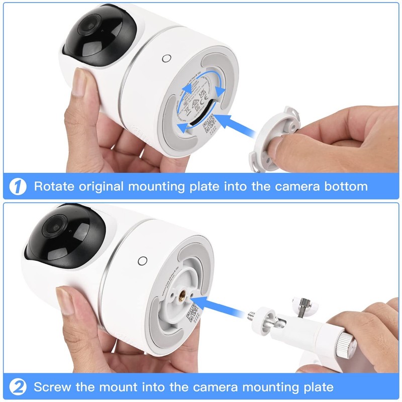 2pack Adjustable Wall Mount For Eufy Security Indoor Cam P24 And E220 Nodrill Mo gallery