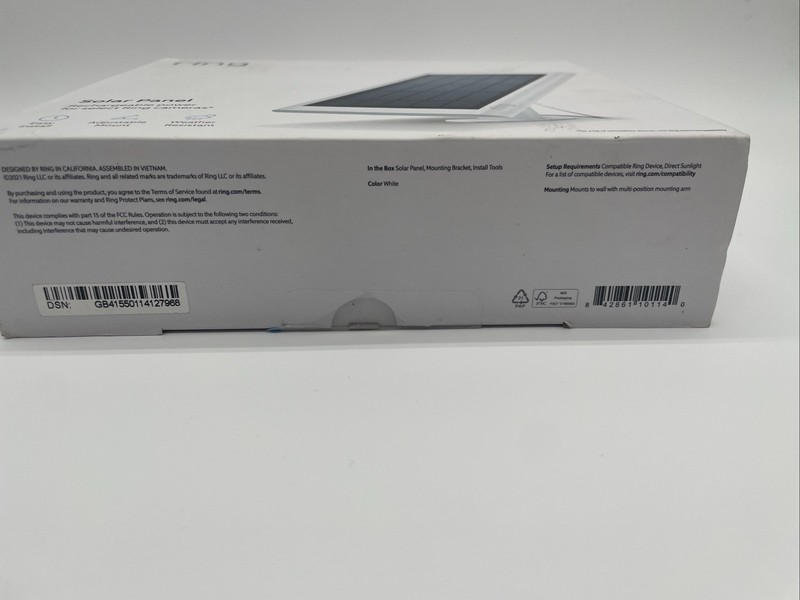 Ring Solar Panel for Select Ring Security Cameras - White, NEW UNOPENED BOX gallery