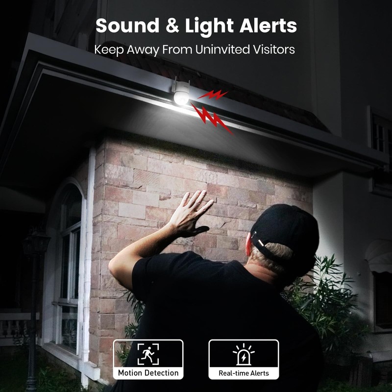 Aosu 3K Outdoor Security Camera, 360° PTZ, Auto-Tracking, 400-Lumen Spotlight gallery