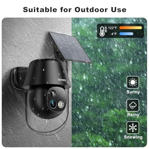 Solar Security Cameras Wireless Outdoor, 2K Pan/Tilt 360° View Wi-Fi gallery