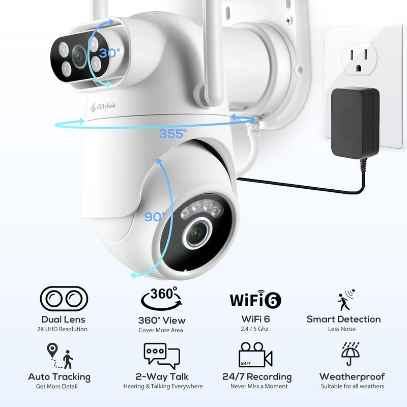 PTZ Security Camera 2K Wireless Outdoor Auto Tracking Dual Lens gallery