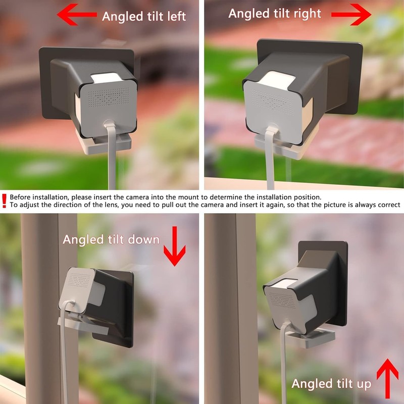 Angled Window Mount for Wyze Cam V4/V3, 20-Degree Tilt, 2-Pack gallery