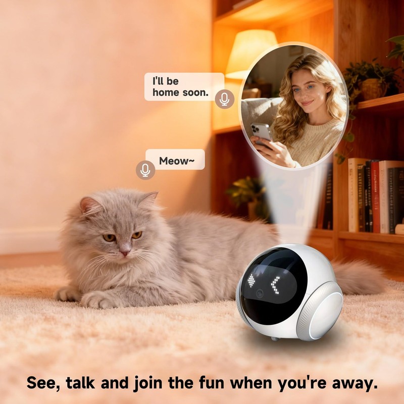 1080P Pet Robot, Movable Indoor Dog & Cat with Laser , Auto Patrol & Recharge... gallery