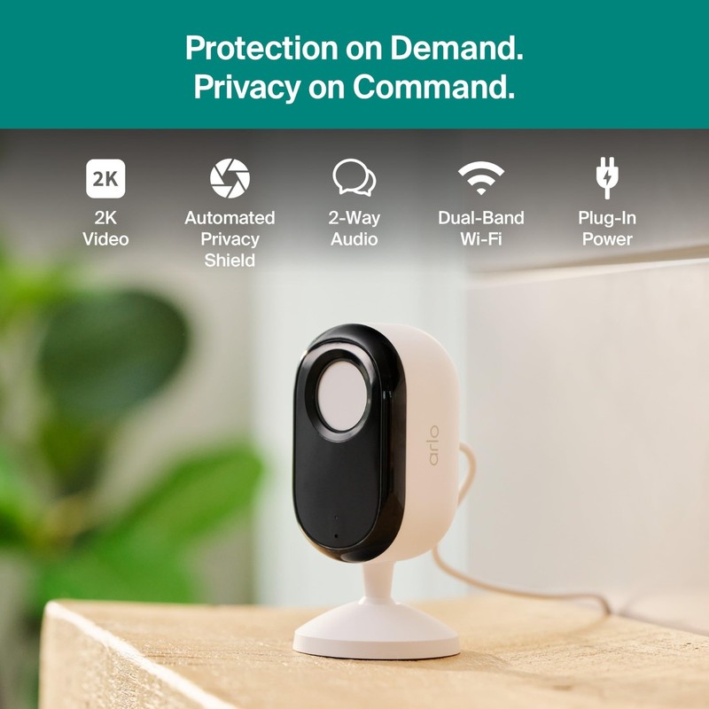 2K Indoor Security Camera - Wired, Person & Animal Detection, Privacy Shield, 1- gallery