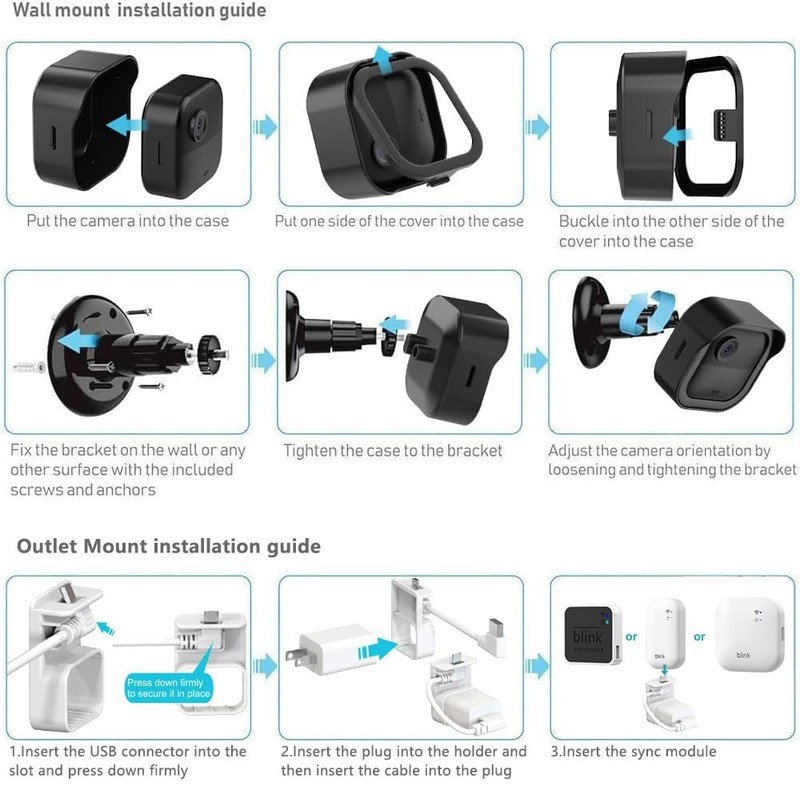 Weatherproof Outdoor Camera Mount 3-Pack, Adjustable 360° Housing for Blink Cam gallery