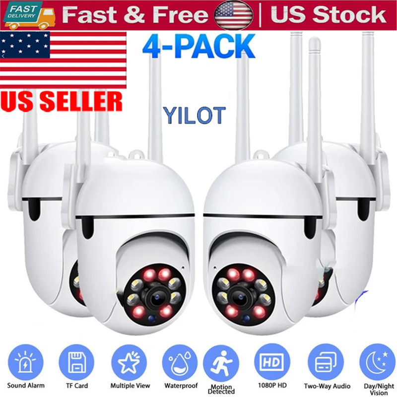4-Pack Wireless 5G WiFi Security Camera System Smart Outdoor Night Vision 1080P