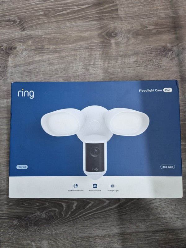 Ring Floodlight Cam Pro Wired 2nd Gen Retinal 4K White NEW gallery