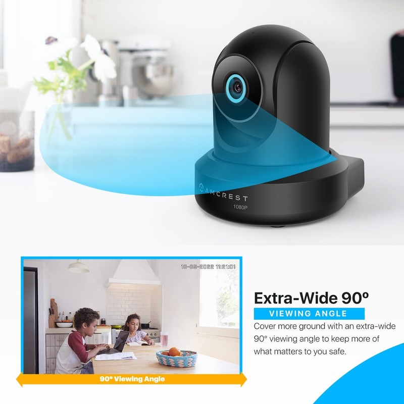 Amcrest ProHD 1080P WiFi 2MP (1920TVL) Indoor 1 Count (Pack of 1), Black gallery