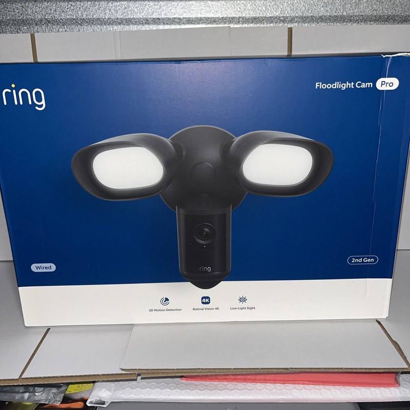 Ring Floodlight Cam Pro (2nd Gen – Newest) Black – BRAND NEW SEALED