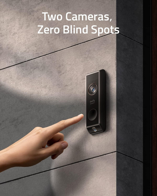 Eufy Security Video Doorbell Dual Camera, 2K HD, Wireless, Battery-Powered, Home gallery