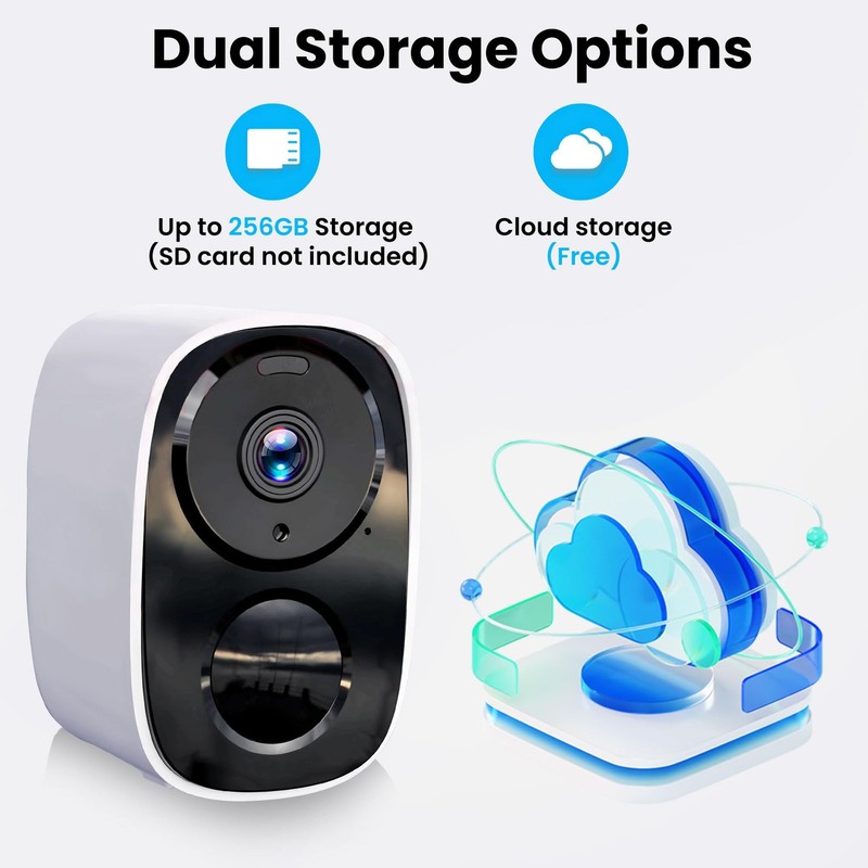 2026 Upgraded 2K Security Cameras Wireless Outdoor, Free Cloud Storage, 1-6 M... gallery