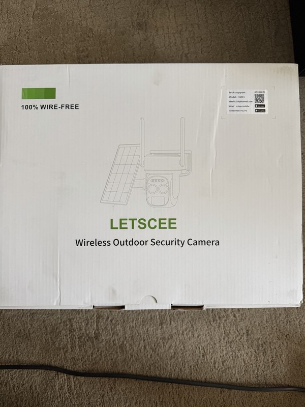 LETSCEE HMC1 Security Cameras wireless wireless Outdoor Solar Powered - New