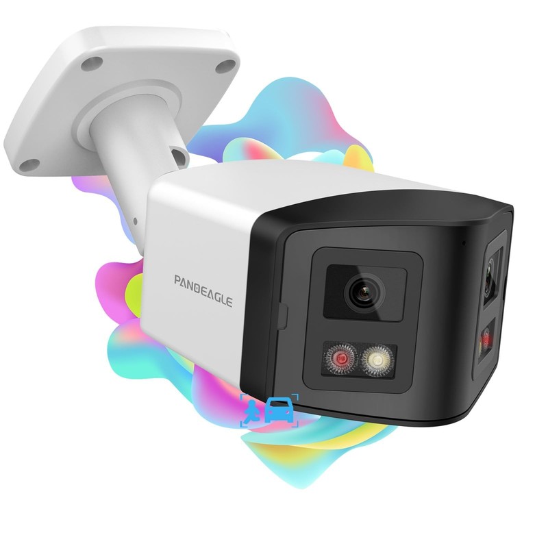 4MP Dual Lens PoE IP Security Camera Outdoor with 180° Panoramic Wide Angle,S... gallery