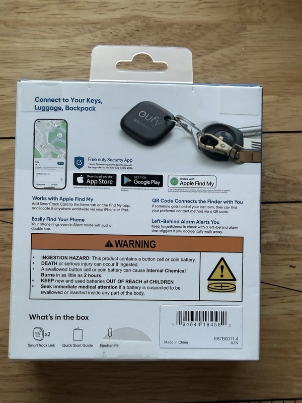 eufy SmartTrack Link, 2-Pack, iOS Only, E87B0011-4, Black, New gallery