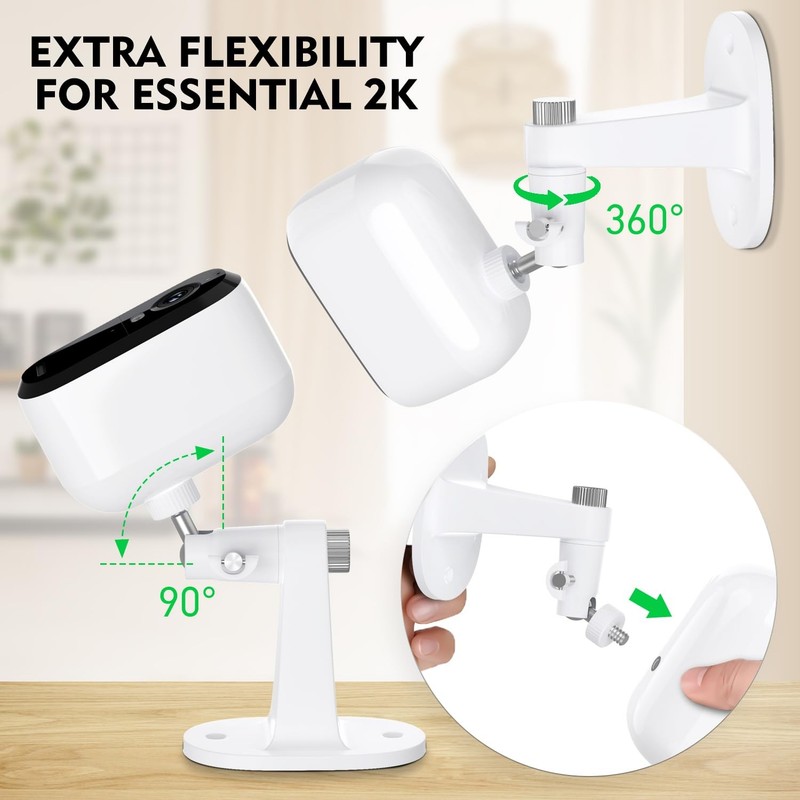 2Pack Adjustable Mount for Arlo Essential 2K Indoor/Outdoor(2nd White gallery
