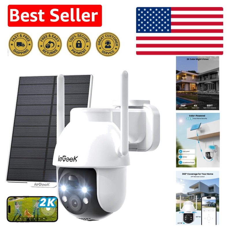 Outdoor 2K Solar WiFi Camera - Intelligent Motion Detection & Color Night Vision