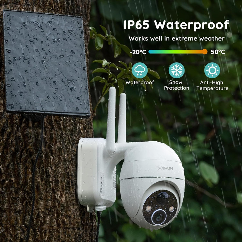 Solar Security Camera Wireless Outdoor - 2K Wifi Battery Powered Solar Camera, C gallery