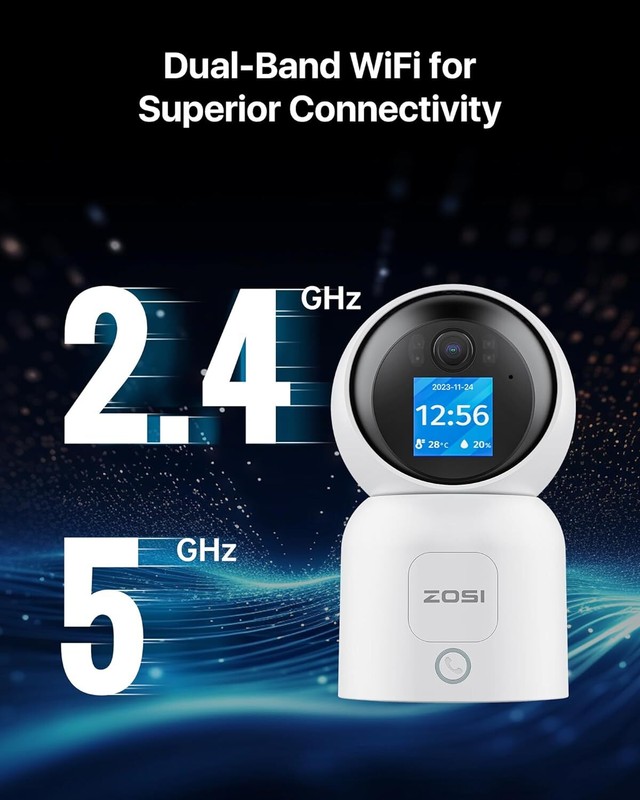 ZOSI 4MP WiFi Security Camera C519M 2 Way Video Human Detect 360° Baby Monitor gallery