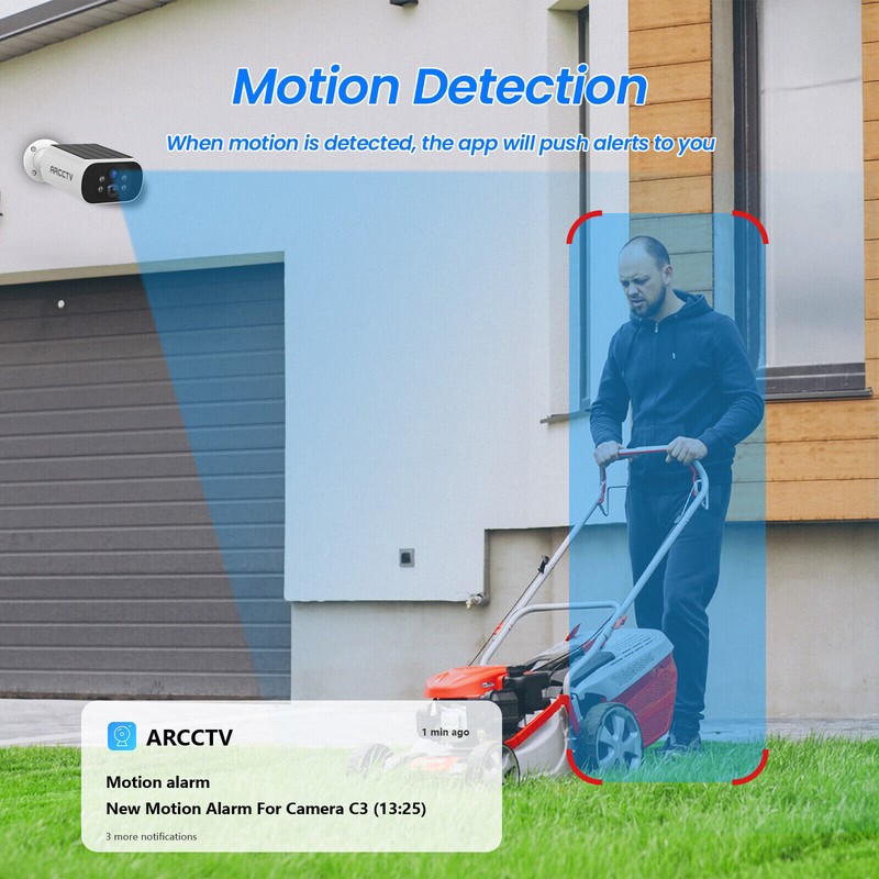 ARCCTV 2K Wireless Security Camera Outdoor Solar Battery 2 Way Audio WIFI Camera gallery