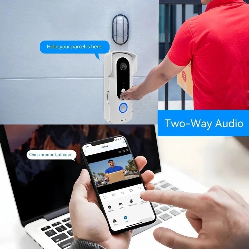 2-Wire Wired Video Intercom System, 7-Inch Touch Monitor with 1080P Camera, WiFi gallery