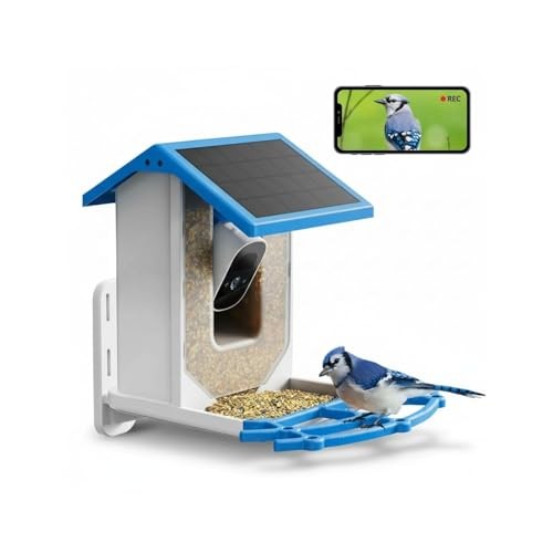 Smart Bird Feeder with Camera AI Solar WiFi Wireless Outdoor Camera with HD