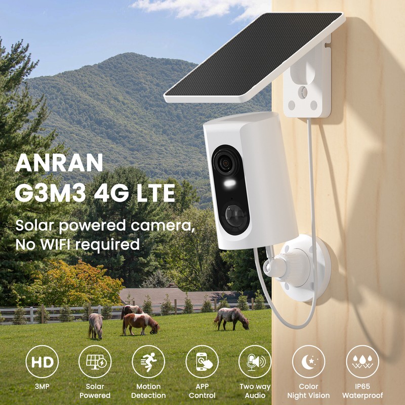 No WiFi 4G LTE Cellular Solar Security Camera Outdoor Wireless Home 2 Way Audio gallery