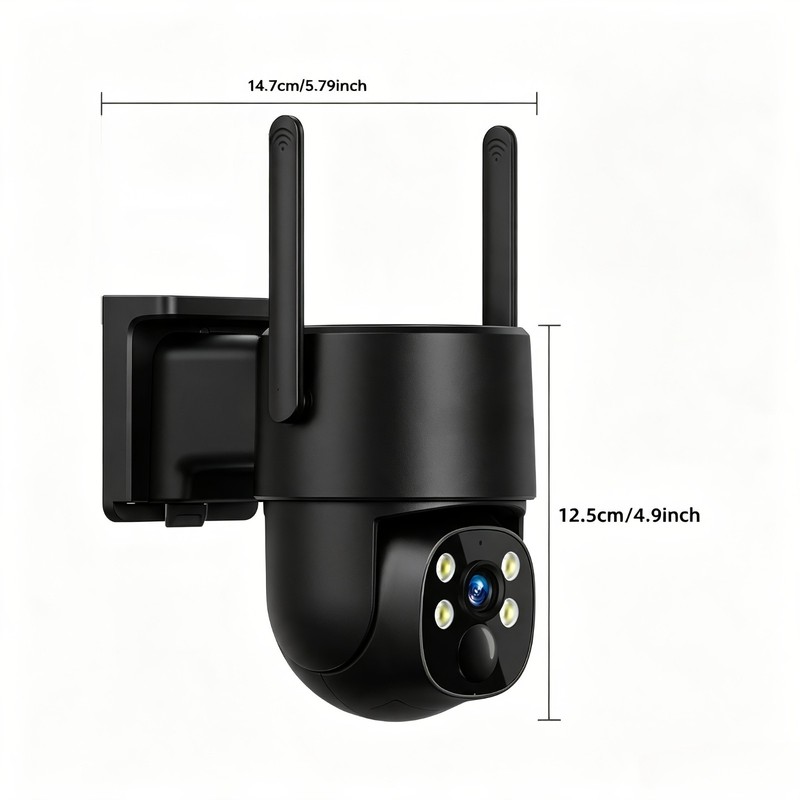 2PCS 4G LTE Solar Security Camera Wireless Outdoor, 2k 360° PTZ gallery