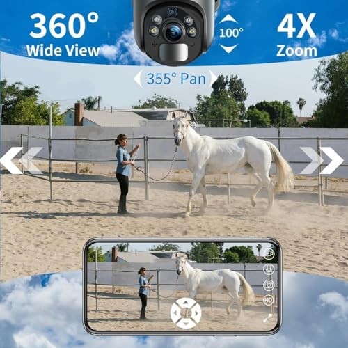 4G LTE Solar Security Camera - 2K HD Color Night Vision, PTZ 360°, PIR Motion, 2 gallery