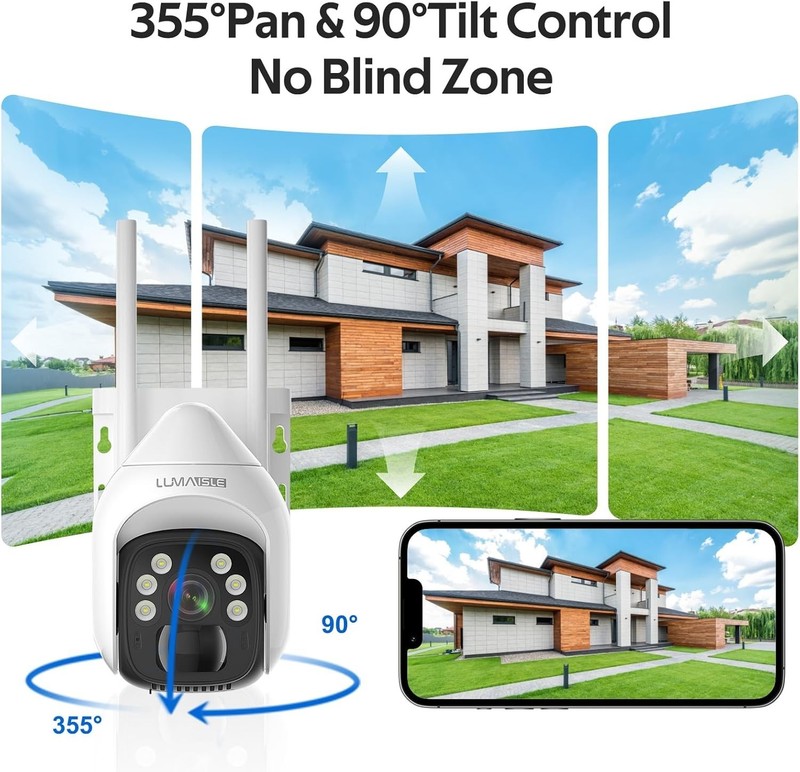 2K Wireless Solar Security Camera with Dual-Band WiFi, Pan-Tilt & Night Vision gallery