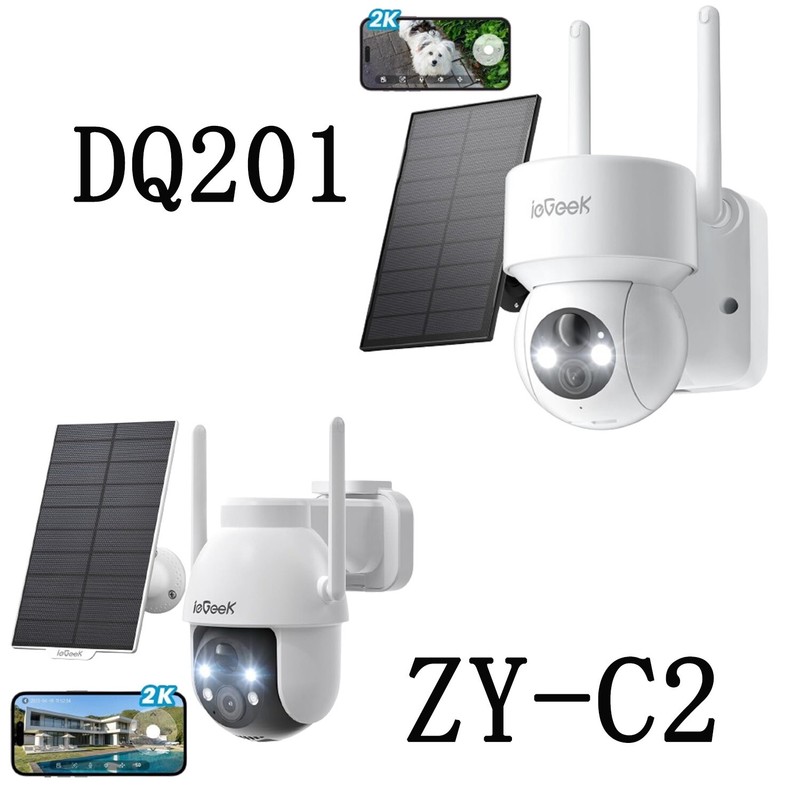 ieGeek Wireless Outdoor Solar Security Camera Home 2K WIFi Battery CCTV IR Cam