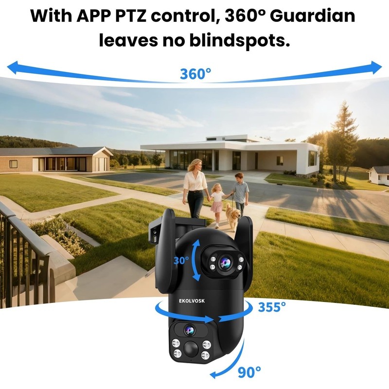 Solar Security Cameras Wireless Outdoor, Dual Lens 2K 360° View Cameras for H... gallery