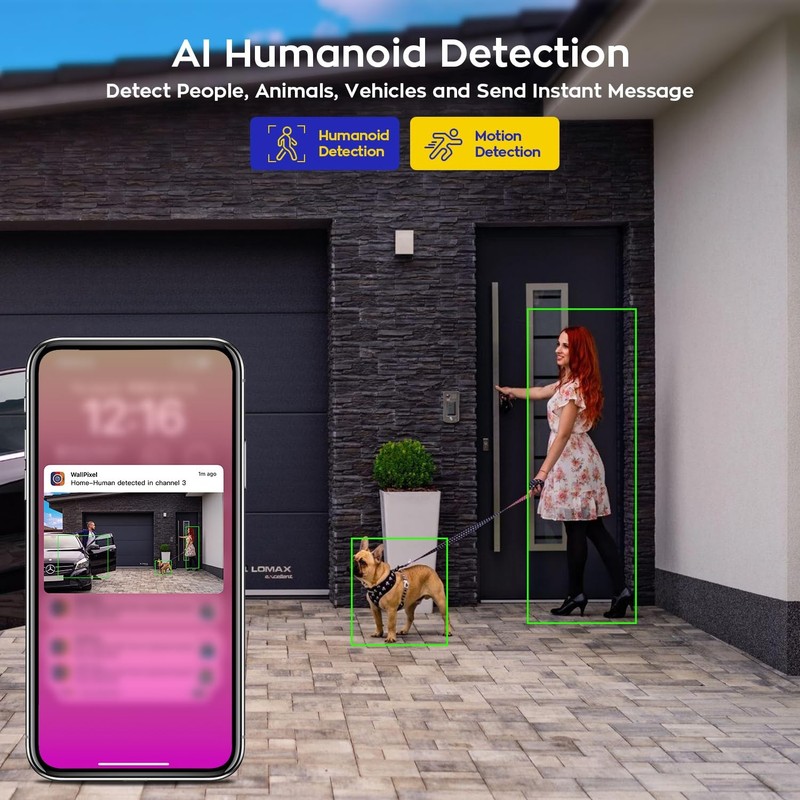 [Dual-CAM 180+° FOV] 6MP 2-in-1 WiFi 6 Home Security Camera with AI Tracking,... gallery