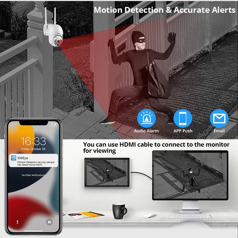 4MP HD PTZ WIFI IP Camera 8CH Wireless LCD Monitor NVR Kit Home Security Camera gallery