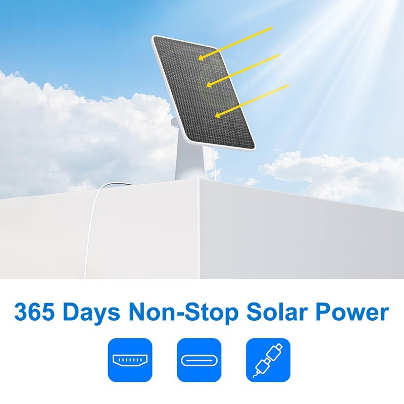 10W Solar Panel Charger for Security Camera Waterproof & Adjustable Wall Mount gallery