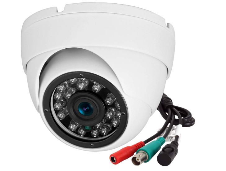 Cámara domo 1080P 4-en-1 exterior metal con IR y lente 3.6mm día/noche. Blanco
