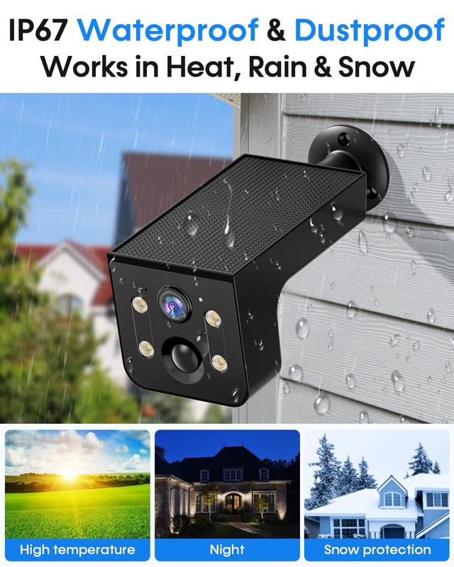 Wireless Solar Outdoor: 2K HD Solar Powered WiFi with AI Motion Detection & C... gallery