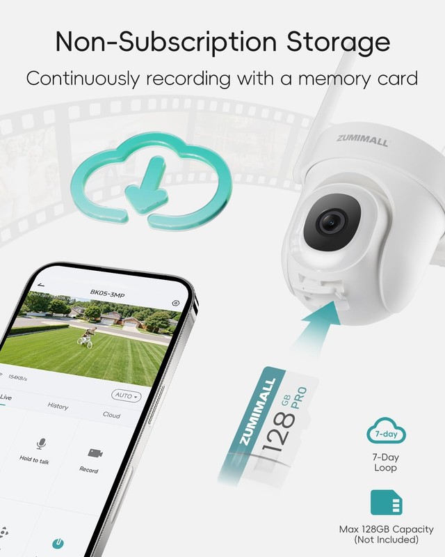 2K 3MP Wired Camera for Home Security, 2.4G/5G WiFi Security Camera Outdoor, ... gallery
