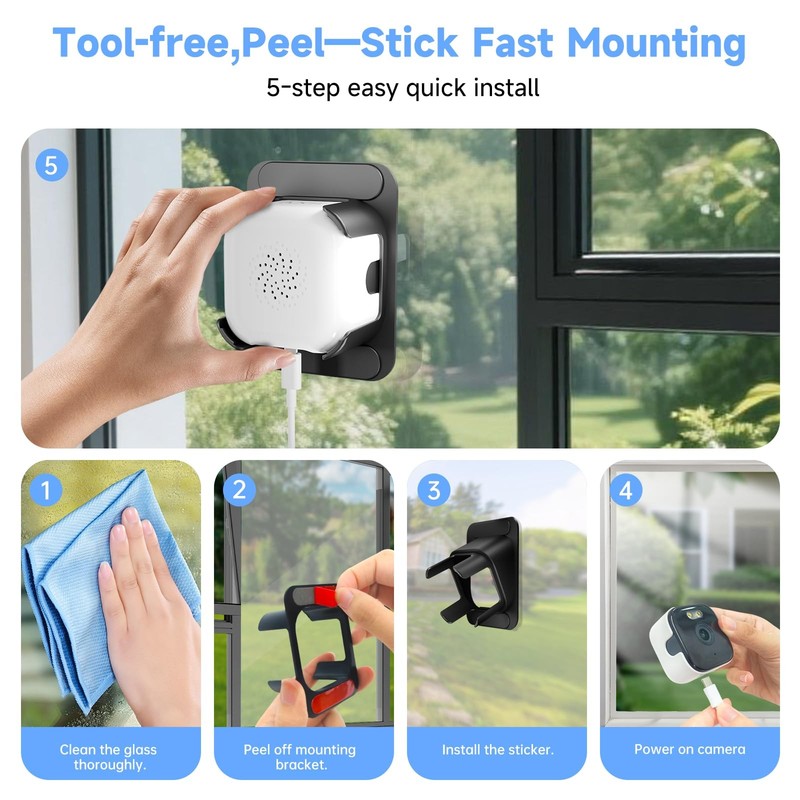 Window Camera for Home Security: 2.4GHz&5GHz WiFi 4K Indoor Camera with Color... gallery