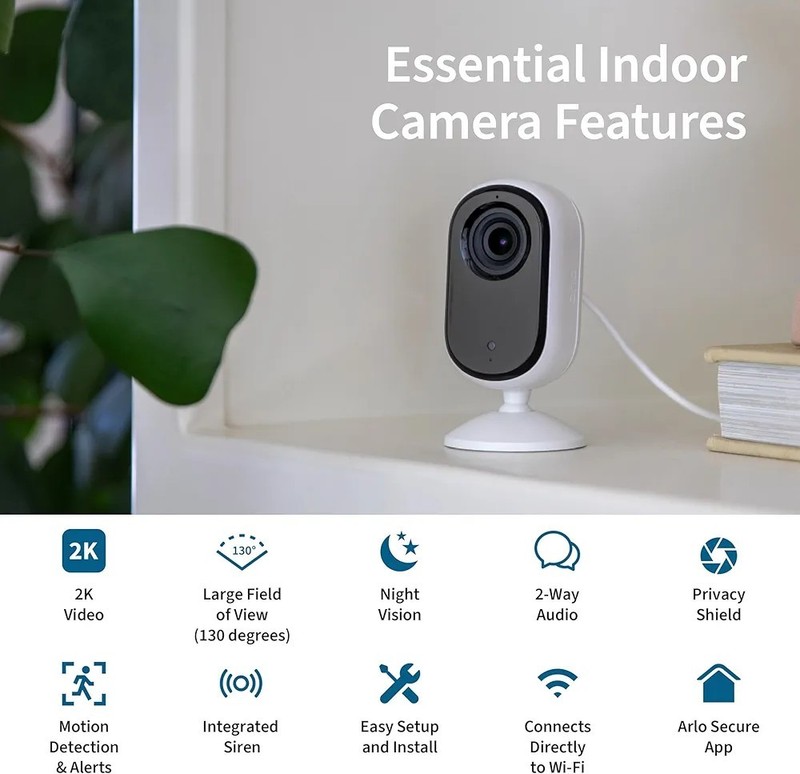 Arlo Essential Outdoor/Indoor 2nd Gen 2K Wireless Security Camera White *SEALED*