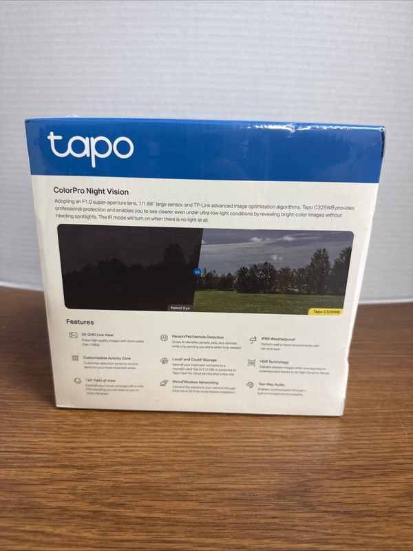 Tapo TP-Link C325WB ColorPro Wi-Fi Outdoor 2K QHD + ColorPro NEW/SEALED!! gallery